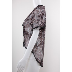 Lace Kaftan Kimono 01 Black & Rose gold